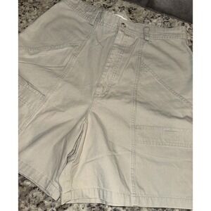 Vintage Columbia Women's 12 Khaki Utility Shorts Cotton Canvas Hiking Safari 29